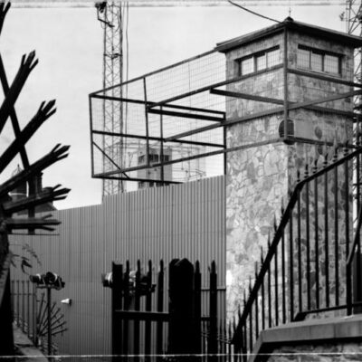 British Army Security force base. Bishops Gate, Derry City Walls, Londonderry
