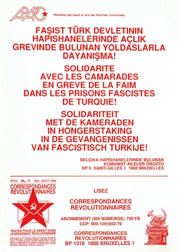 Affiche de l'APAPC pour les turcs