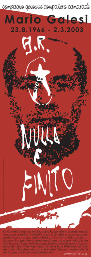 Affiche d'hommage du SRI à Mario Galesi