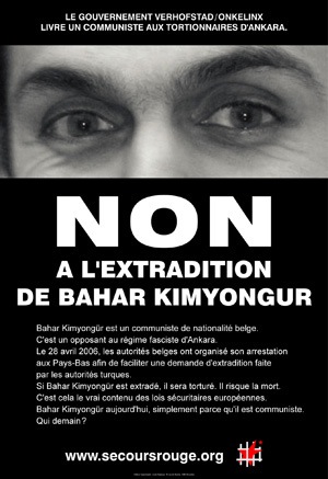 Affiche contre l'extradition de Bahar Kimyongür vers la Turquie - Mai 2006 - Offset