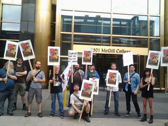 Rassemblement devant le consulat de France à Montréal