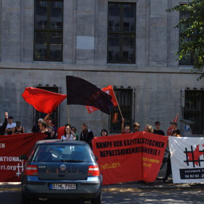 Rassemblement solidaire devant l'ambassade de Belgique à Berlin