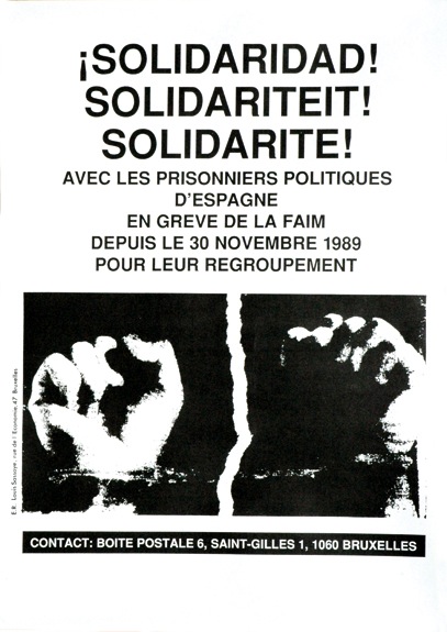 Affiche de solidarité avec les prisonniers espagnols