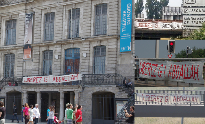 banderoles Georges Ibrahim Abdallah Lille 6 juillet 2013 banderoles Georges Ibrahim Abdallah Lille 6 juillet 2013