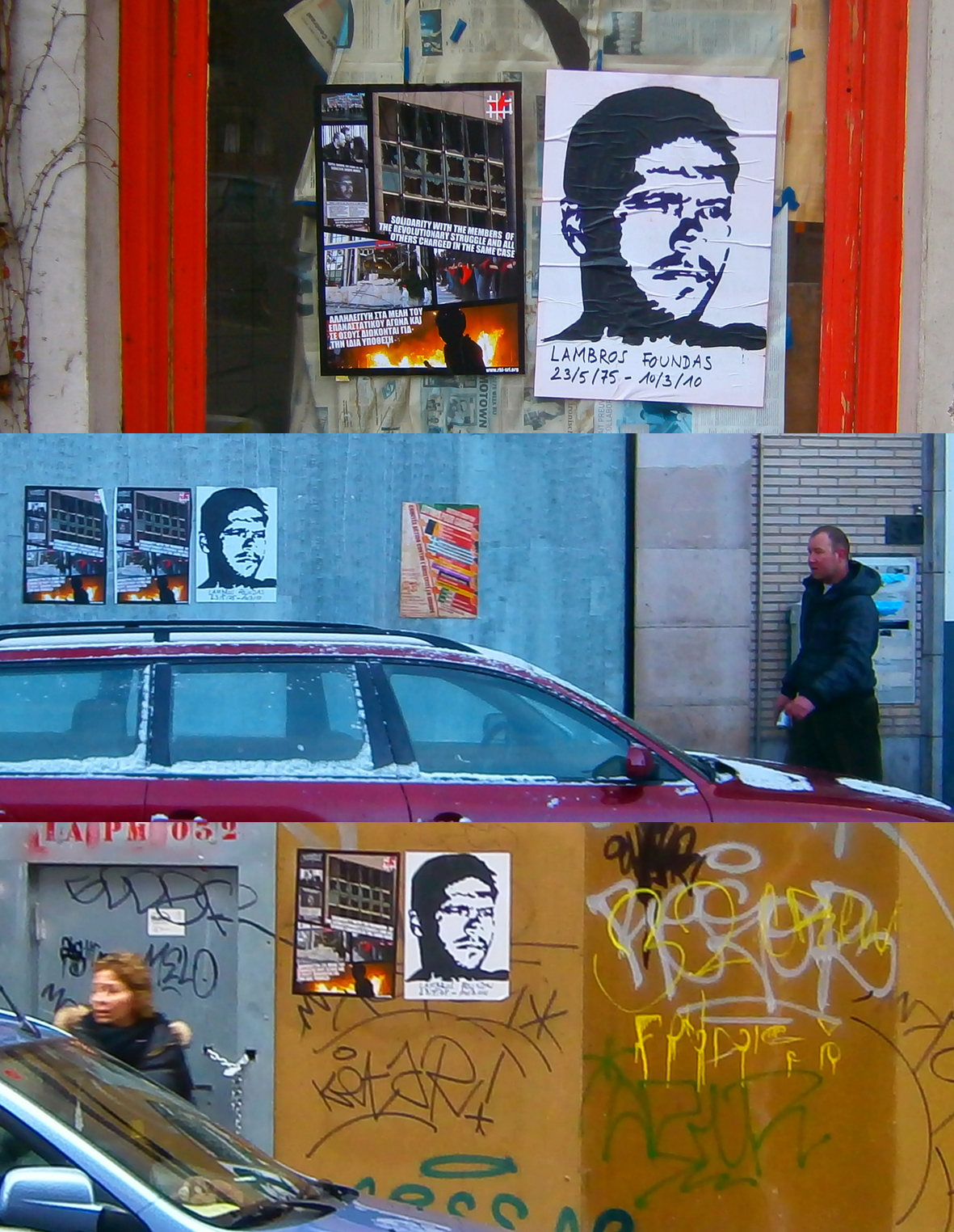 Collage pour Lambros Fountas à Bruxelles en 2013