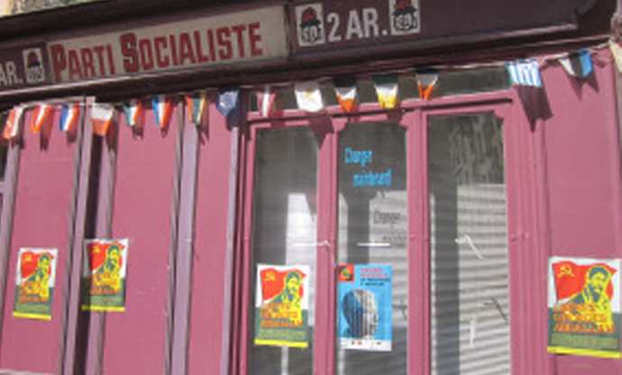 Collage Georges Ibrahim Abdallah siège PS Paris Collage Georges Ibrahim Abdallah siège PS Paris