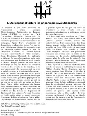 Tract pour les prisonniers espagnols