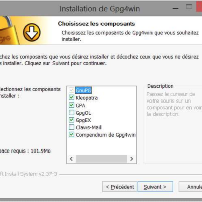 Installer GPG4Win et Thunderbird
