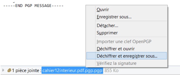 Crypter une pièce jointe