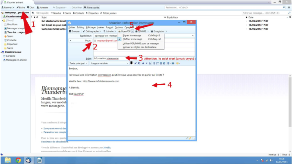 Ecrire un mail crypté