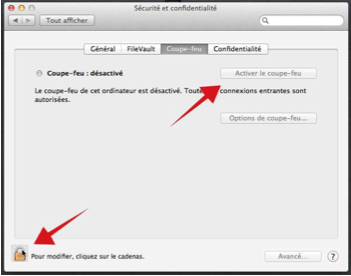 Paramétrer le 'coupe-feu' 