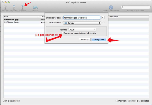 Partage de clés publiques
