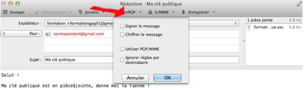 Ecrire un mail crypté