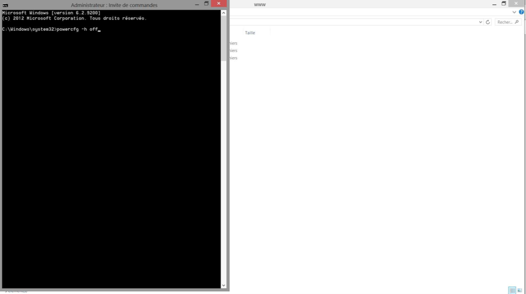 powercfg -h off dans le terminal powercfg -h off dans le terminal