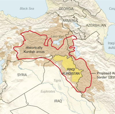 Carte du Kurdistan.
