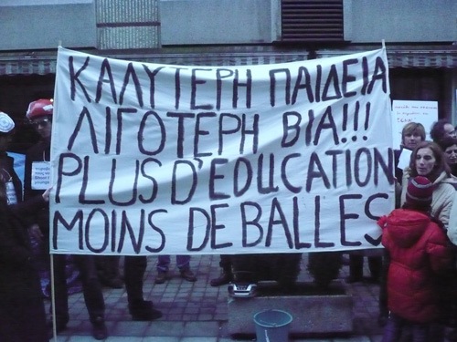 Manif pour les anarchistes grecs