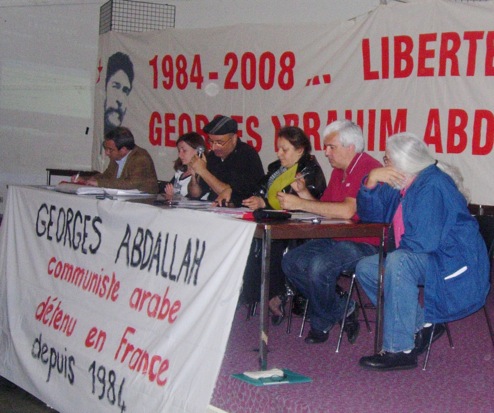 Tribune du meeting pour G.I. Abdallah