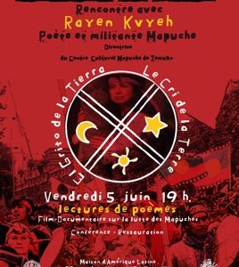Affiche pour la soirée pour le peuple mapuche