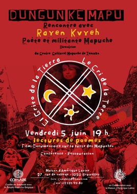Affiche pour la soirée pour le peuple mapuche