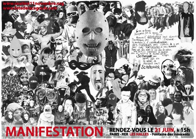 Affiche pour la manifestation antirépression pour ceux de Tarnac