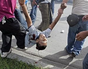 Répression d'une manifestation au Honduras