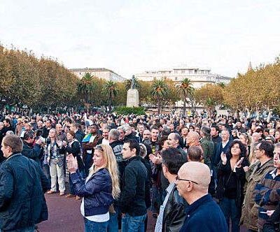 Manifestation pour les marins corses