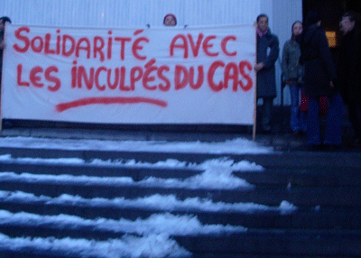 Rassemblement au procès du CAS