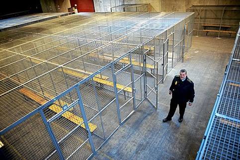 Cages du centre de rétention danois