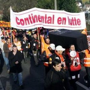 Manifestation pour les ouvriers de Continental
