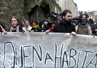 Manifestation pour le squatt de Compostelle