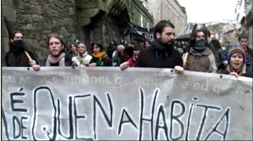 Manifestation pour le squatt de Compostelle