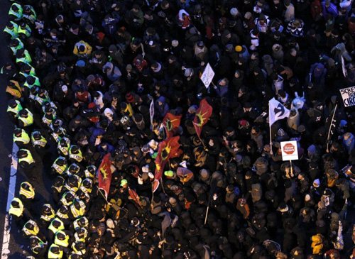 Manif anti-JO à Vancouver