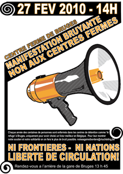 Affiche de la manif contre les centres fermés