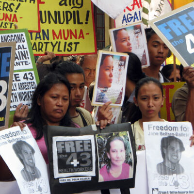 Manifestation pour la libération des 43 de Morong