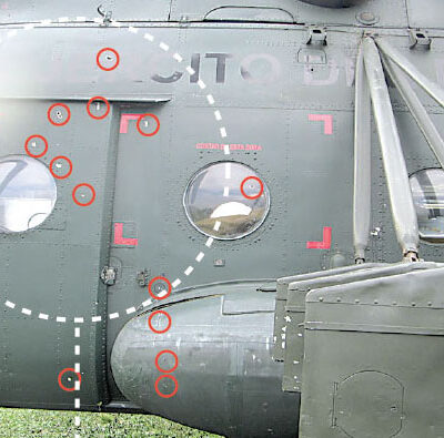 Impacts sur un hélicoptère militaire péruvien