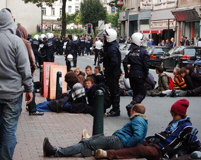 Arrestations à l'euromanifestation syndicale