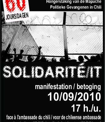 affiche de la manifestation pour les Mapuches