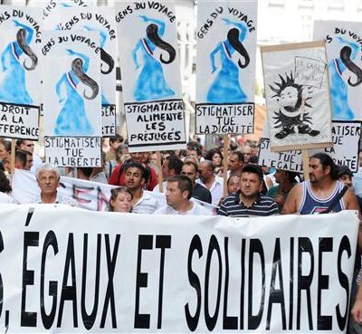 Manifestation contre la politique anti-rom de Sarkozy