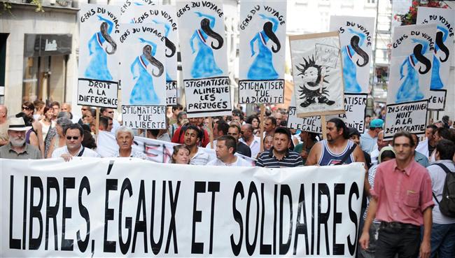 Manifestation contre la politique anti-rom de Sarkozy