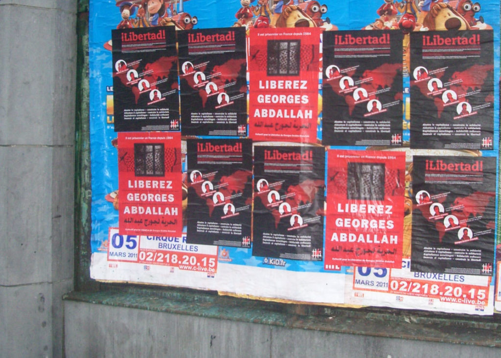 collage à Bruxelles pour G. I. Abdallah (février 2011)