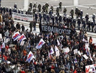 Manifestation contre l'austérité à Athènes