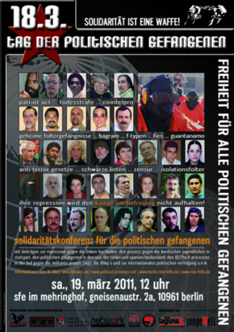 Affiche de la conférence de Berlin pour les prisonniers révolutionnaires