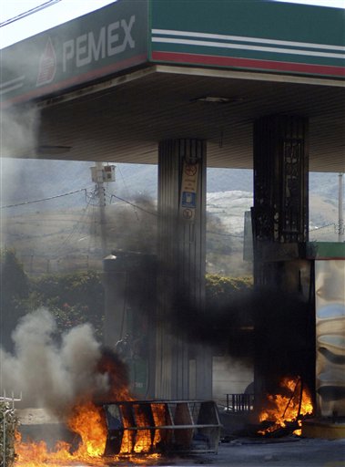Répression d'une manifestation au Mexique
