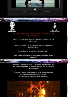 Attaque d'Anonymous contre le gouvernement grec