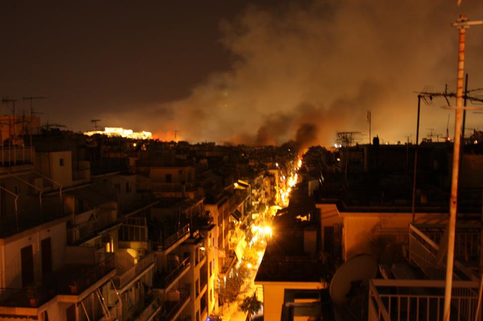 Athènes en flammes ce 12 février 2012