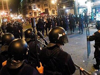 Charge policière à Madrid