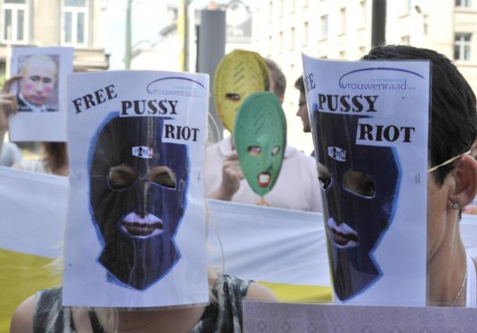 Manifestation pour les Pussy Riot à Bruxelles