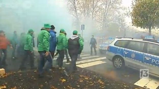 Manifestation des travailleurs de Ford Genk à Cologne