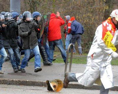 Manifestation syndicale à Strasbourg