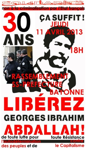 Manifestation à Bayonne pour Georges Abdallah